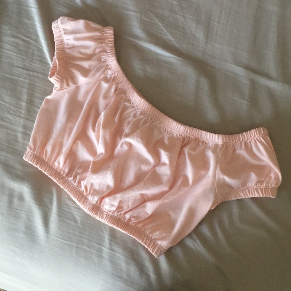 Peach Knit Crop Top